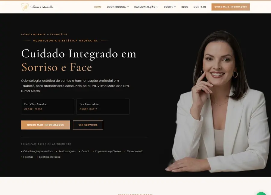 Exemplo real de site institucional produzido